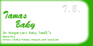 tamas baky business card